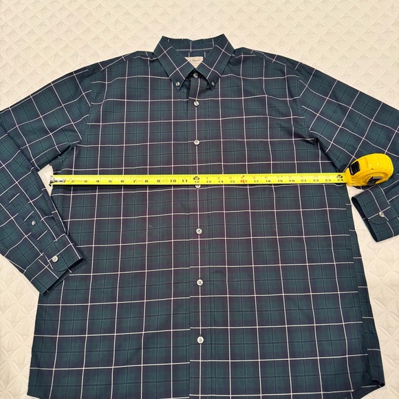 L.L. Bean Traditional Fit Cotton Blue Green Plaid Tartan Button Down Shirt Sz L - Picture 9 of 16